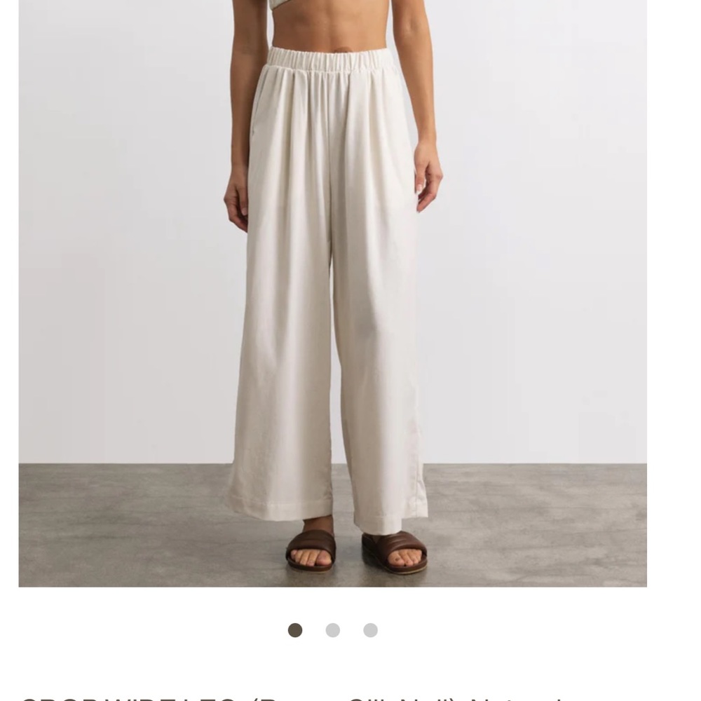 Ozma wide leg crop in Natural XL